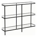 VASAGLE 39.4 Inch Console Table With 3 Shelves, Sofa Table, Entryway Table, Metal Frame, Tempered Glass Shelf, Modern Style,Black,All-New,By Temu