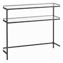 VASAGLE 39.4 Inch Console Sofa Table, Modern Entryway Table, Tempered Glass Table, Metal Frame, 2 Shelves, Adjustable Feet,Black,All-New,By Temu