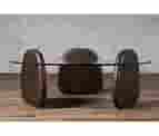 Allmodern Columnia 3 Legs Coffee Table Wood/Glass In Brown | 16.5 H X 43.3 W X 43.3 D In | Wayfair
