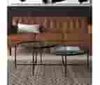 Wayfair Frankie Cross Legs Coffee Table Mirrored/Metal In Black/Gray | 17 H X 48 W X 32 D In