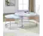 Wayfair Mcmullin 2 Nesting Coffee Table Sets Faux Marble/Glass/Metal In Brown/Gray/White | 20 H X 36 W X 36 D In