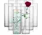 Sieral 12 Pack Glass Cylinder Vases Clear Flower Vase Tall Floating Candle Holders Centerpiece Vases For Table Home Wedding Decorations Formal Dinner