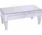 SEI Furniture Darien Contemporary Mirrored Rectangular, Rectangle Coffee Table, Silver