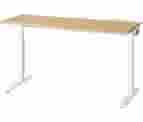 IKEA - MITTZON Desk, Oak Veneer/White, 55 1/8X23 5/8 "