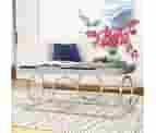 Willa Arlo™ Interiors Fairhill Coffee Table Mirrored/Metal In Blue/Gray | 20 H X 47 W X 24 D In | Wayfair