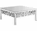 Meridian Furniture Aria Collection Modern | Contemporary Mirrored Coffee Table, 39" W X 39" D X 18" H