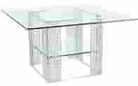 Everly Quinn Crystal Coffee Table Glass/Metal In Gray | 19 H X 34 W X 34 D In | Wayfair