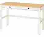 HEMNES Desk With 2 Drawers - White Stain/Light Brown 47 1/4X18 1/2 "