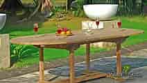 table de jardin en teck brut Java 180 240 cm