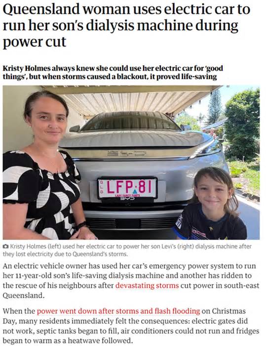澳大利亚暴风雨停电，比亚迪ATTO 3立大功，救了一位11岁小男孩